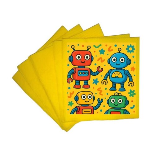 Guardanapo de Papel Personalizado Robôs Divertidos