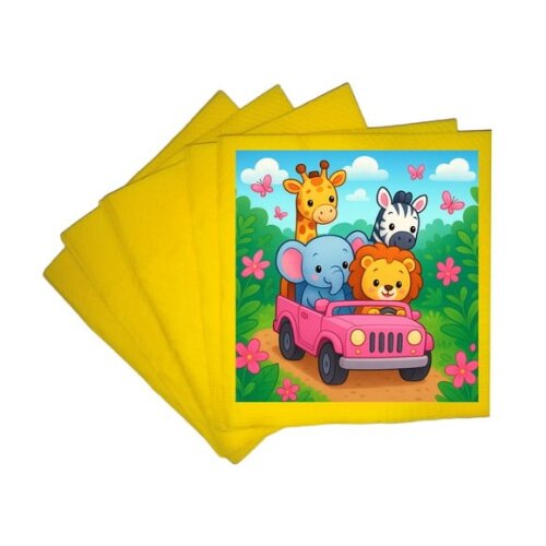 Guardanapo de Papel Personalizado Safari Rosa