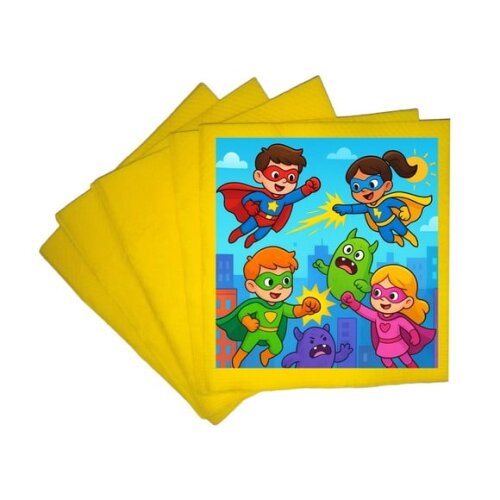 Guardanapo de Papel Personalizado Super Heróis