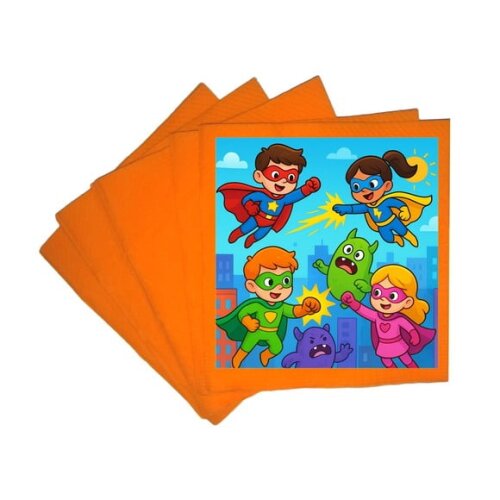 Guardanapo de Papel Personalizado Super Heróis