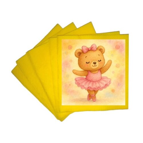 Guardanapo de Papel Personalizado Ursinha Bailarina