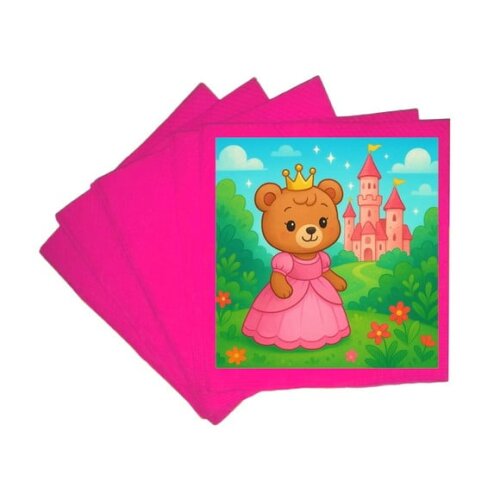 Guardanapo de Papel Personalizado Ursinha Princesa