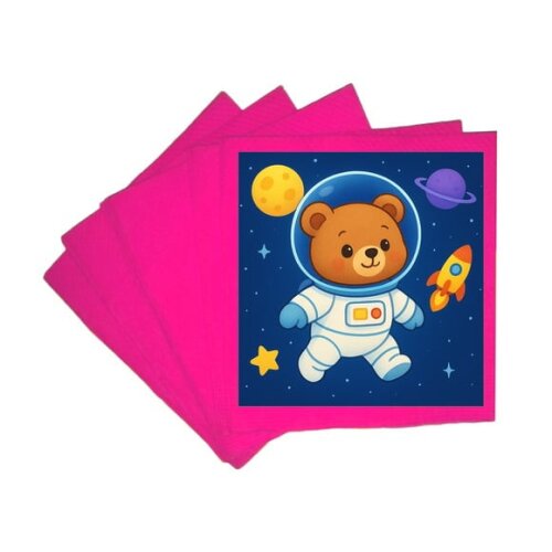 Guardanapo de Papel Personalizado Ursinho Astronauta