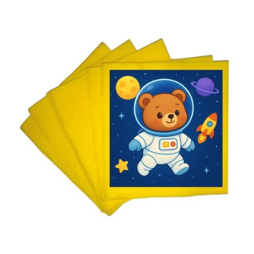 Guardanapo de Papel Personalizado Ursinho Astronauta