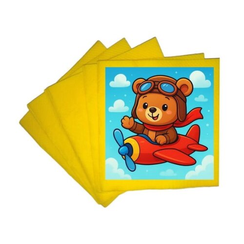 Guardanapo de Papel Personalizado Ursinho Aviador