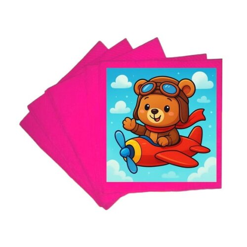 Guardanapo de Papel Personalizado Ursinho Aviador