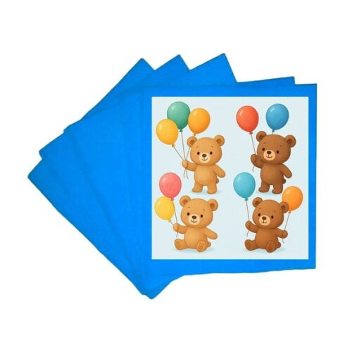 Guardanapo de Papel Personalizado Ursinhos com Balões
