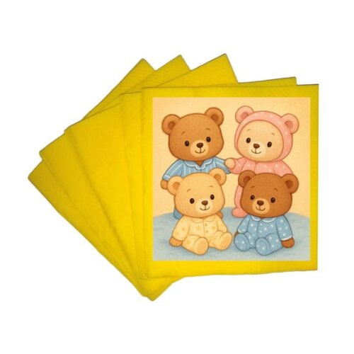 Guardanapo de Papel Personalizado Ursinhos de Pijama