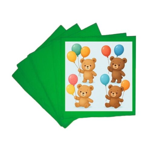 Guardanapo de Papel Personalizado Ursinhos com Balões