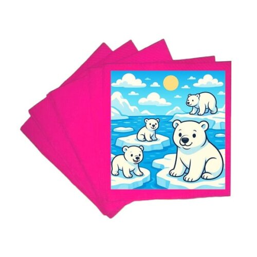 Guardanapo de Papel Personalizado Ursos Polares