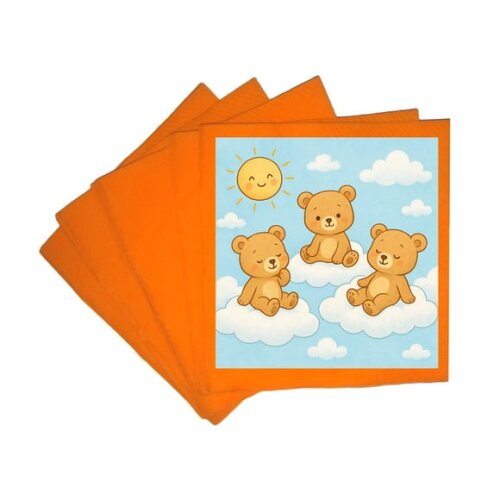 Guardanapo de Papel Personalizado Ursinhos na Nuvem