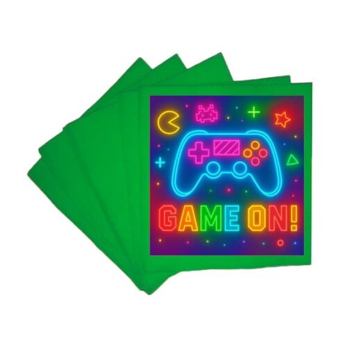 Guardanapo de Papel Personalizado Video Game Neon