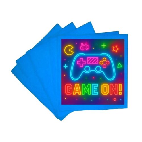 Guardanapo de Papel Personalizado Video Game Neon