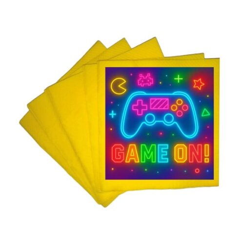Guardanapo de Papel Personalizado Video Game Neon