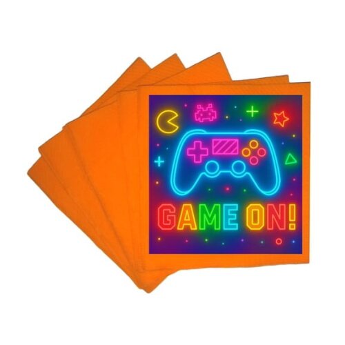Guardanapo de Papel Personalizado Video Game Neon
