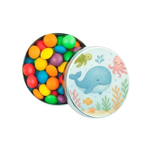 Latinha Metálica Personalizada Baleia Aquarela