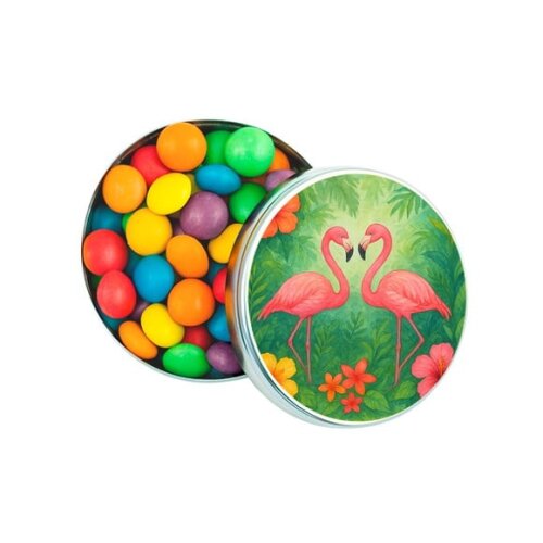 Latinha Metálica Personalizada Flamingo Aquarela
