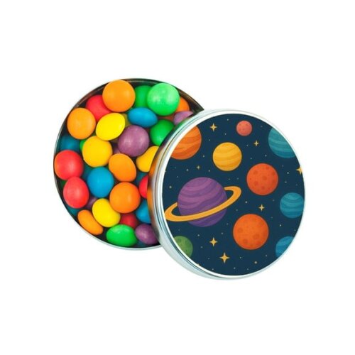 Latinha Metálica Personalizada Planetas Coloridos
