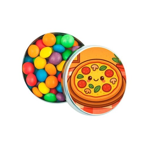 Latinha Metálica Personalizada Pizza Divertida