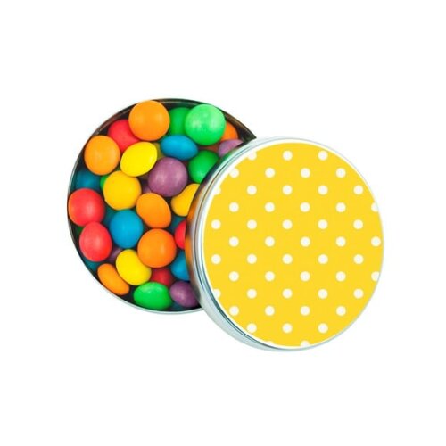 Latinha Metálica Personalizada Poá Amarelo