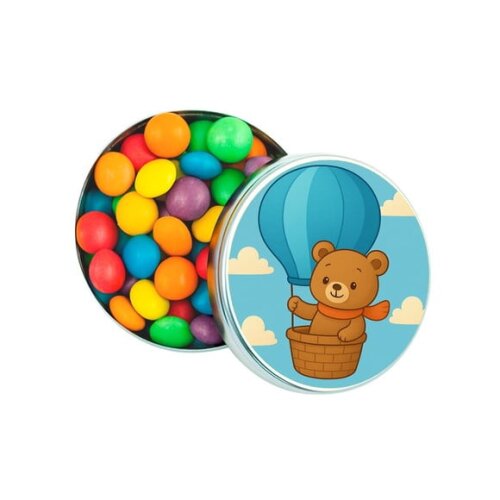 Latinha Metálica Personalizada Ursinho Baloeiro
