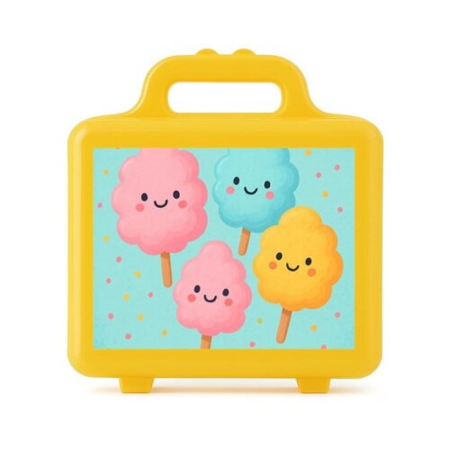 Maleta Plástica Personalizada 12x10cm Algodão Doce