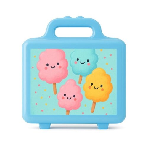 Maleta Plástica Personalizada 12x10cm Algodão Doce