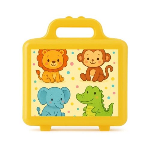 Maleta Plástica Personalizada 12x10cm Animais Coloridos