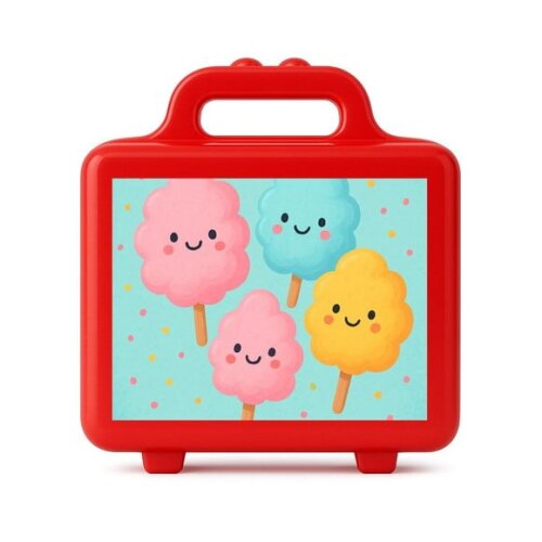 Maleta Plástica Personalizada 12x10cm Algodão Doce