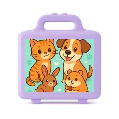 Maleta Plástica Personalizada 12x10cm Animais de Estimação