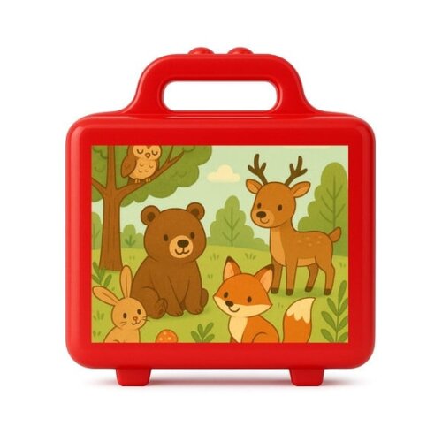 Maleta Plástica Personalizada 12x10cm Animais da Floresta