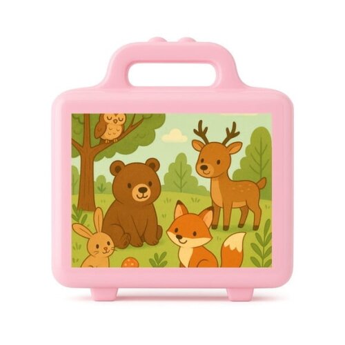 Maleta Plástica Personalizada 12x10cm Animais da Floresta