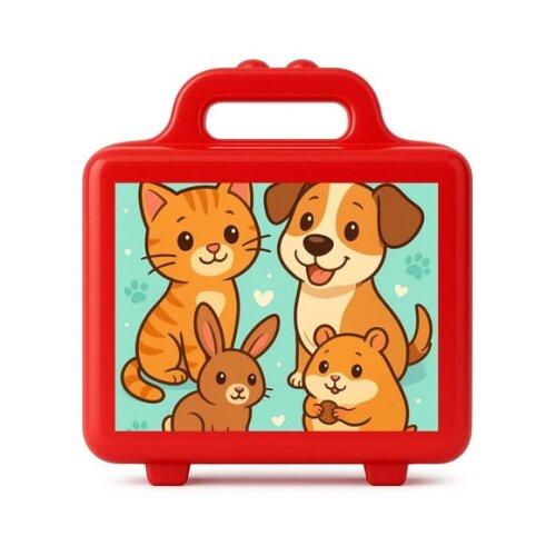 Maleta Plástica Personalizada 12x10cm Animais de Estimação