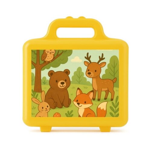 Maleta Plástica Personalizada 12x10cm Animais da Floresta