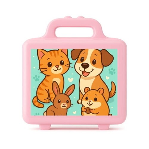 Maleta Plástica Personalizada 12x10cm Animais de Estimação