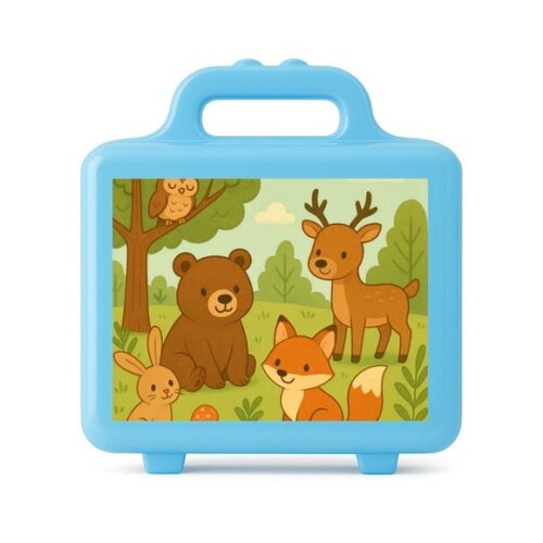 Maleta Plástica Personalizada 12x10cm Animais da Floresta