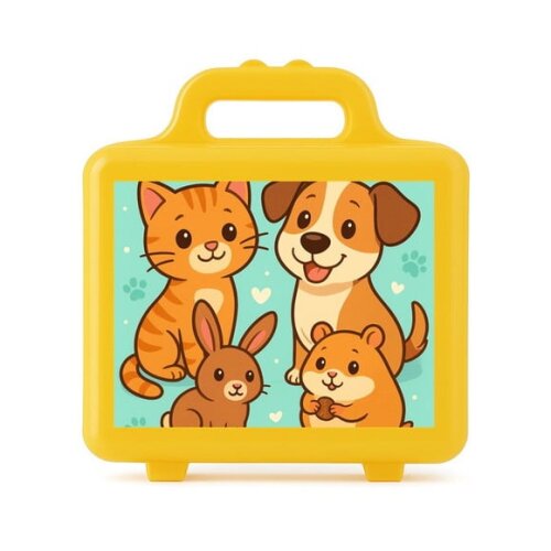 Maleta Plástica Personalizada 12x10cm Animais de Estimação