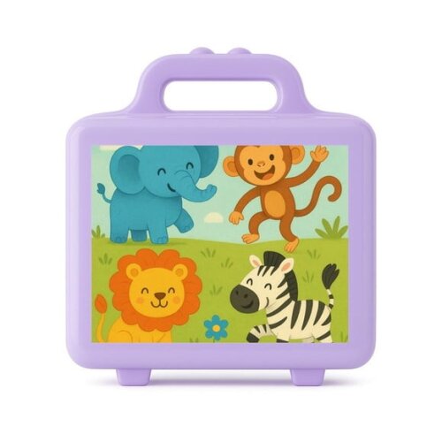 Maleta Plástica Personalizada 12x10cm Animais Divertidos