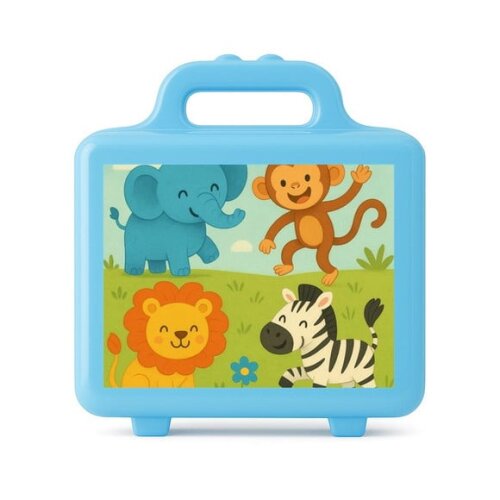 Maleta Plástica Personalizada 12x10cm Animais Divertidos