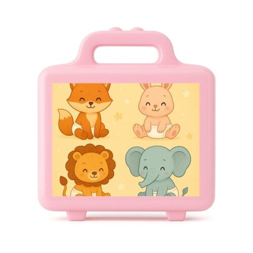 Maleta Plástica Personalizada 12x10cm Animais Fofinhos Baby