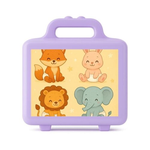 Maleta Plástica Personalizada 12x10cm Animais Fofinhos Baby