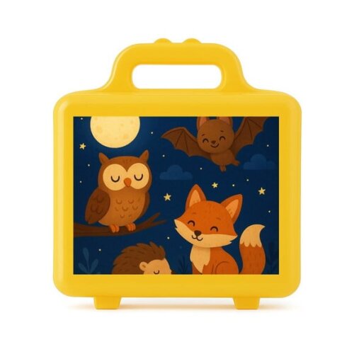 Maleta Plástica Personalizada 12x10cm Animais Noturnos