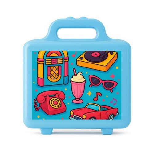 Maleta Plástica Personalizada 12x10cm Anos 50