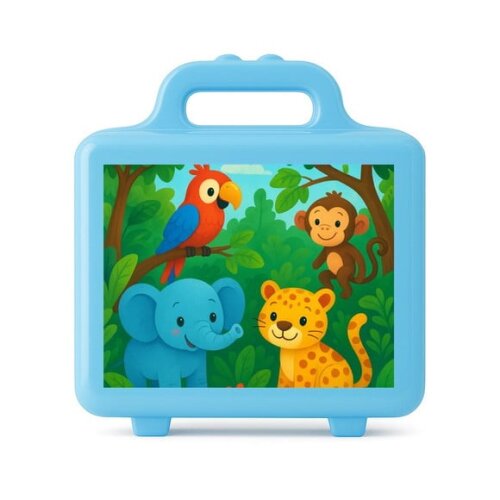 Maleta Plástica Personalizada 12x10cm Animais Tropicais