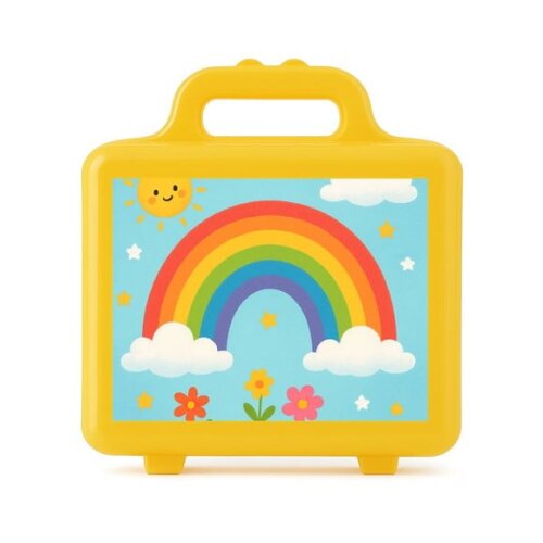 Maleta Plástica Personalizada 12x10cm Arco-íris