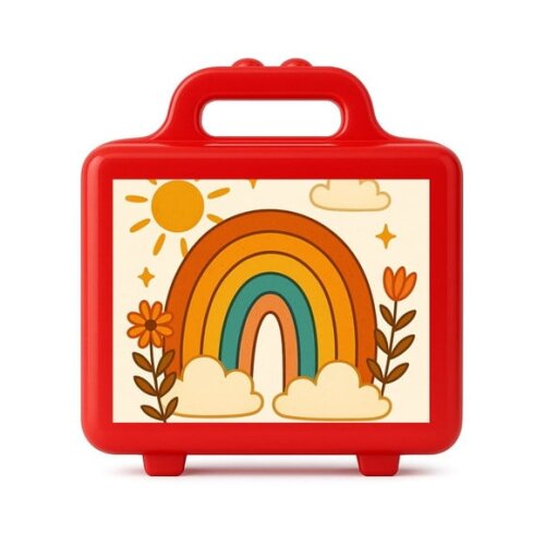 Maleta Plástica Personalizada 12x10cm Arco-íris Boho