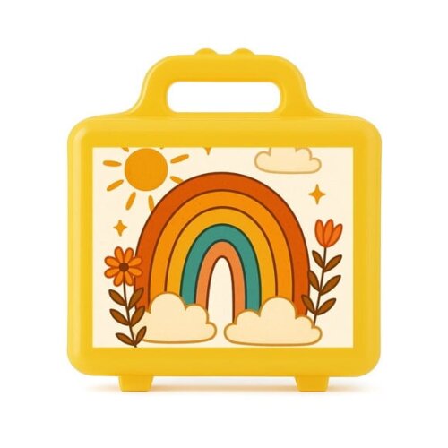 Maleta Plástica Personalizada 12x10cm Arco-íris Boho