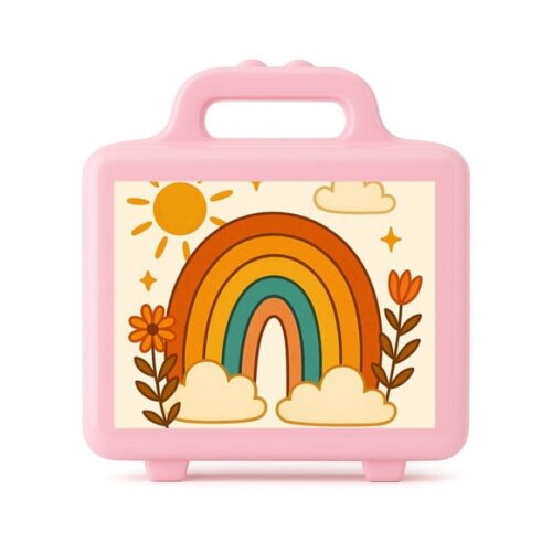 Maleta Plástica Personalizada 12x10cm Arco-íris Boho