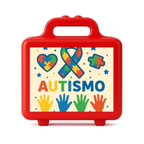 Maleta Plástica Personalizada 12x10cm Autismo
