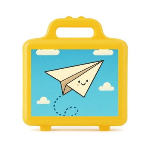 Maleta Plástica Personalizada 12x10cm Aviãozinho de Papel